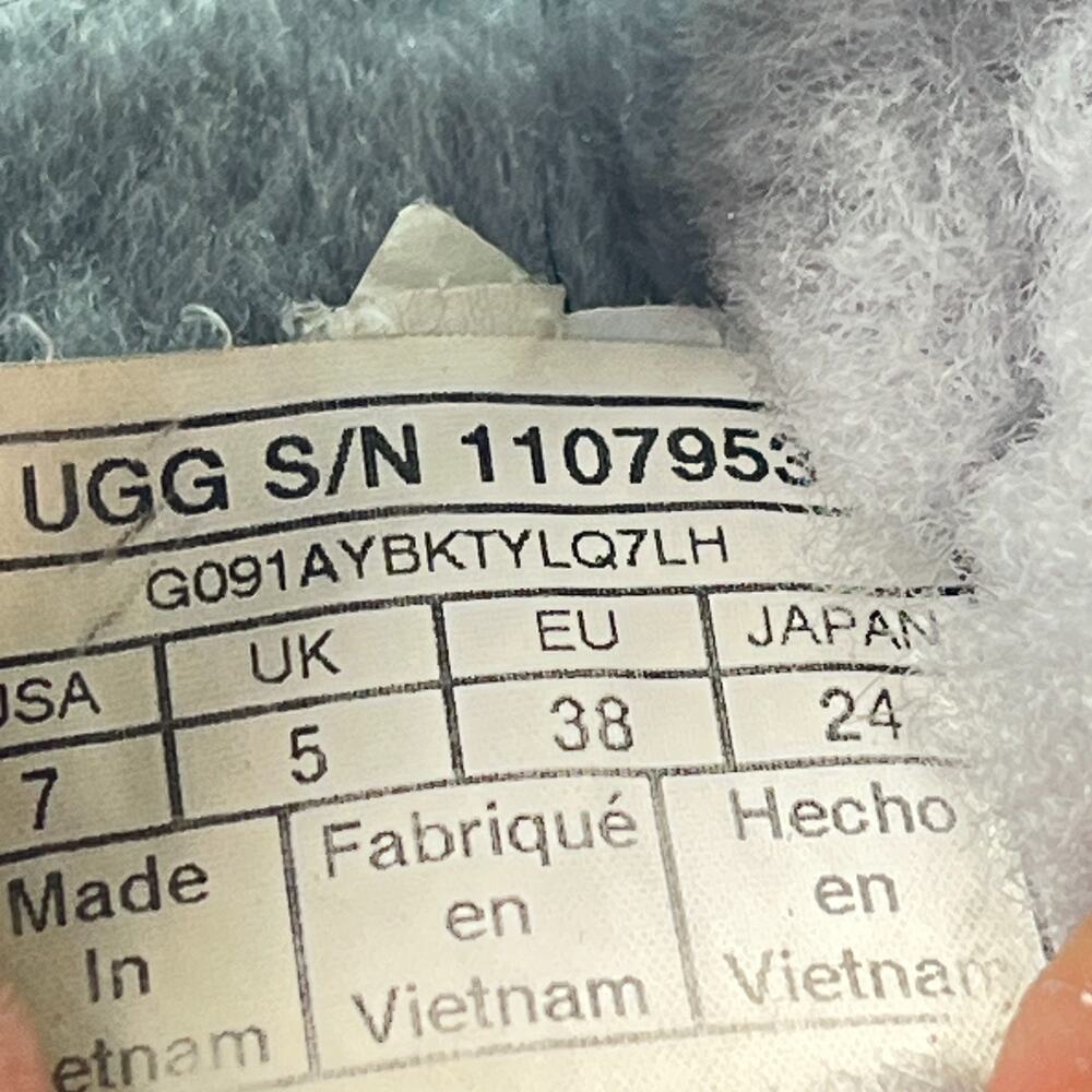 UGG Oh Yeah Slide Gray Sheepskin Comfort Platform Sandals 1107953 Women's Size 7 - Picture 9 of 10